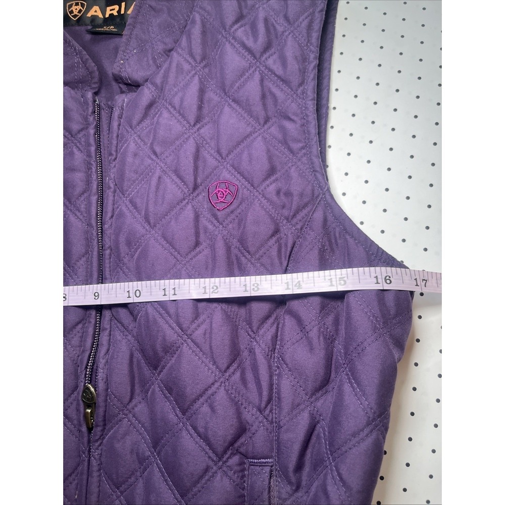 Ariat Purple Quilted Riding Vest Women's Small Equestrian Full Zip Western - Picture 9 of 12